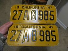 1947 CALIFORNIA PAIR LICENSE PLATES 27A8985 picture