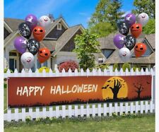 Happy Halloween Large Banner - Halloween Photo Backdrop - Fence Decor - 120