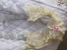 ANTIQUE SILK RIBBON WORK hand made with antique lace and ribbons unused,lovely. picture