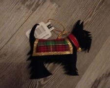 St. Nicolas Black Scottie Dog Tartan Plaid Ornament HH-4 picture