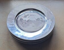 Set of 4 Pewter (?) Charger / Dinner Plates 12.5