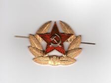 Vintage Russian Military Badge Army USSR Soviet Red Star Hat Pin picture