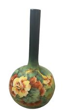 Antique Rosenthal Germany Handpainted Artist Signed Art Nouveau Vase, Green 12” picture