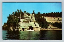 Munising MI-Michigan, Pictured Rocks, Scenic View, Vintage Postcard picture