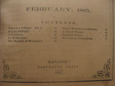 original DARTMOUTH COLLEGE -- february 1867 -- THE DARTMOUTH - 40pgs  picture