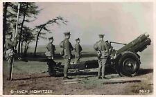 RPPC WWII 6 inch Howitzer with British Soldiers Vintage Artillery Photo Postcard picture