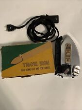 VTG Travel Iron 100v/250w Fold Away Handle Made in Japan w Original Box - WORKS picture