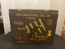 Vintage WWII US Wooden Ammo Crate .50 Cal. 265 Rounds With Lid picture