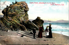 Vtg 1910s Castle Rock showing USS Bear Santa Barbara California CA Postcard picture