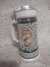 Vintage 1978 Avon Rainbow Trout and English Setter Beer Stein Hunting/Fishing  picture