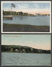Nyack NY: Two c.1910, 1920 Postcards SUBURBS Houses Along Hudson, SHORELINE View picture