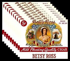 1920’s BETSY ROSS INNER CIGAR BOX LABELS - LOT OF 10 BEAUTIFULLY EMBOSSED LABELS picture