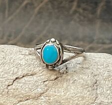 VINTAGE NAVAJO NATIVE AMERICAN FRED HARVEY RT 66 SILVER TURQUOISE RING 6.75 picture