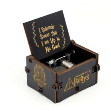 Harry Potter Music Box Engraved Hand Cranked Wooden Music Box Toys Xmas Gifts picture