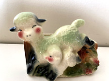 Easter Vintage Planter Mom Baby Sheep Lamp Figurine Ceramic picture