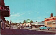 Vintage 1960s PLYMOUTH, Michigan Postcard Main Street / Downtown Scene - Unused picture