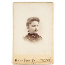 Buffalo New York Cabinet Card c1885 Young Woman Antique Girl Lady Photo A3241 picture