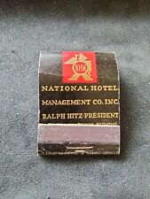 Vtg 1930's 40's Matchbook National Hotel Management Co Matches Full Unstruck picture