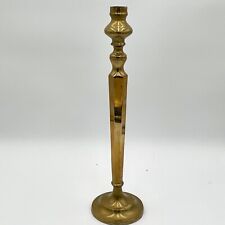 Vintage Solid Brass Candlestick Handmade in India 18” Tall Hexagon Stem Heavy picture