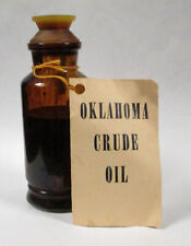 Vintage 1970s Genuine OKLAHOMA CRUDE OIL in Glass Bottle Souvenir picture