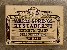 Vintage Matchbox - Warm Springs Ketchum Idaho and The Christiana Restaurant picture