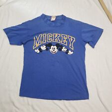 Vintage Disney Mickey Mouse Blue Striped Tee Shirt Size Small/Med USA picture