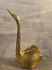 Vintage Brass Swan Planter Bird Holder 8 3/8