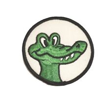Vintage 80's Cartoon Alligator Patch Badge White Background Black Border picture