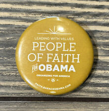 Vintage People Of Faith For Obama Leading With Values 2.25” Pin picture