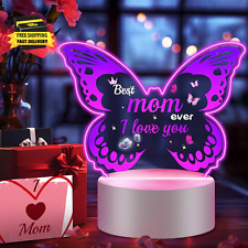Mothers Day Gifts for Mom from Daughter Son Kids, Butterfly Night Light Lamp Mom picture
