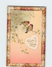 Postcard True Love with Heart Leaves Birds Art Print picture