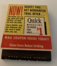 Vtg 1950s Matchbook Quick Magazine 15 Issues For Only $ 1  Matches Unstruck picture