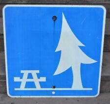 Vintage Original Oregon Road Street sign Picnic table W/ Tree Camping 24
