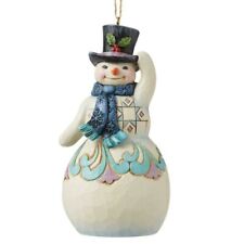 Enesco Jim Shore Heartwood Creek Snowman Top Hat Hanging Ornament 6008130 picture