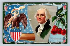 Washington's Birthday Greetings, Embossed, Antique, Vintage c1910 Postcard picture