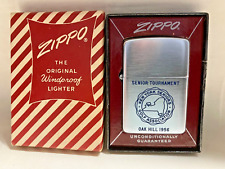 Vintage Unfired 1956 OAK HILL Golf NEW YORK Senior Tournament Zippo Lighter Box picture