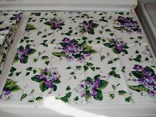 Vintage Cloth Table Napkins Violet Floral Print 16