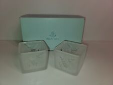 New PartyLite P7235 Square Pair Frosted Glass Votive Candle Holders. picture