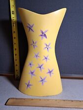 Vintage 11.5in Dress Shaped Vase Hand Painted With Purple Flowers #1722LA5 picture