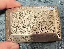Vintage Native American Navajo Old Pawn? Nickle Silver Etched Belt Buckle picture