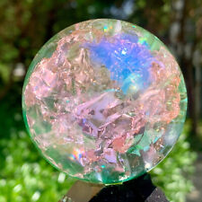 252G    Natural Titanium Rainbow Quartz sphere Crystal ball Healing picture