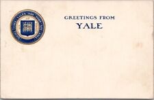 1908 YALE UNIVERSITY Greetings Postcard School Seal / New Haven CT - 1908 Cancel picture