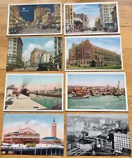 RARE LOT OF 8 EARLY 1909 - 1911 SEATTLE SCENE POSTCARDS UNPOSTED ESTATE FIND picture