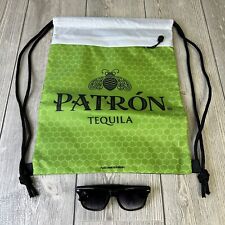 Patron Tequila:  sunglasses, Drawstring Backpack New Lot Of 2 picture