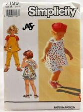 1991 Simplicity Sewing Pattern 7199 Toddlers Pants Sundress Panties 1/2-3 7646 picture