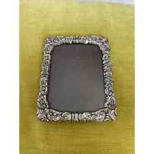 Baroque WALLACE 767 Squared Silver Plate Ornate Frame 1940s VINTAGE Home Decor picture
