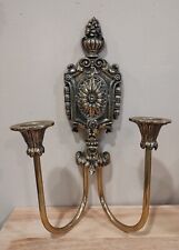 Vintage Ornate Metal *Possibly Brass Double Candle Holder/ Wall Sconce,  *Read  picture
