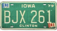 *BARGAIN BIN*  1979 1980 1981 Iowa License Plate Clinton County #BJX 261 picture