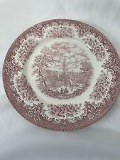 Vintage English Ironstone Red Decorative Plate 10in Diameter picture