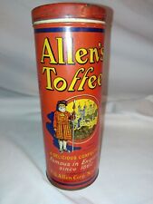 Vintage Tall Allen's Toffee Candy Tin Great overall condition  picture
